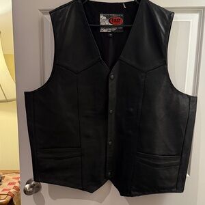 First Manufacturing Black Leather Men's Vest
